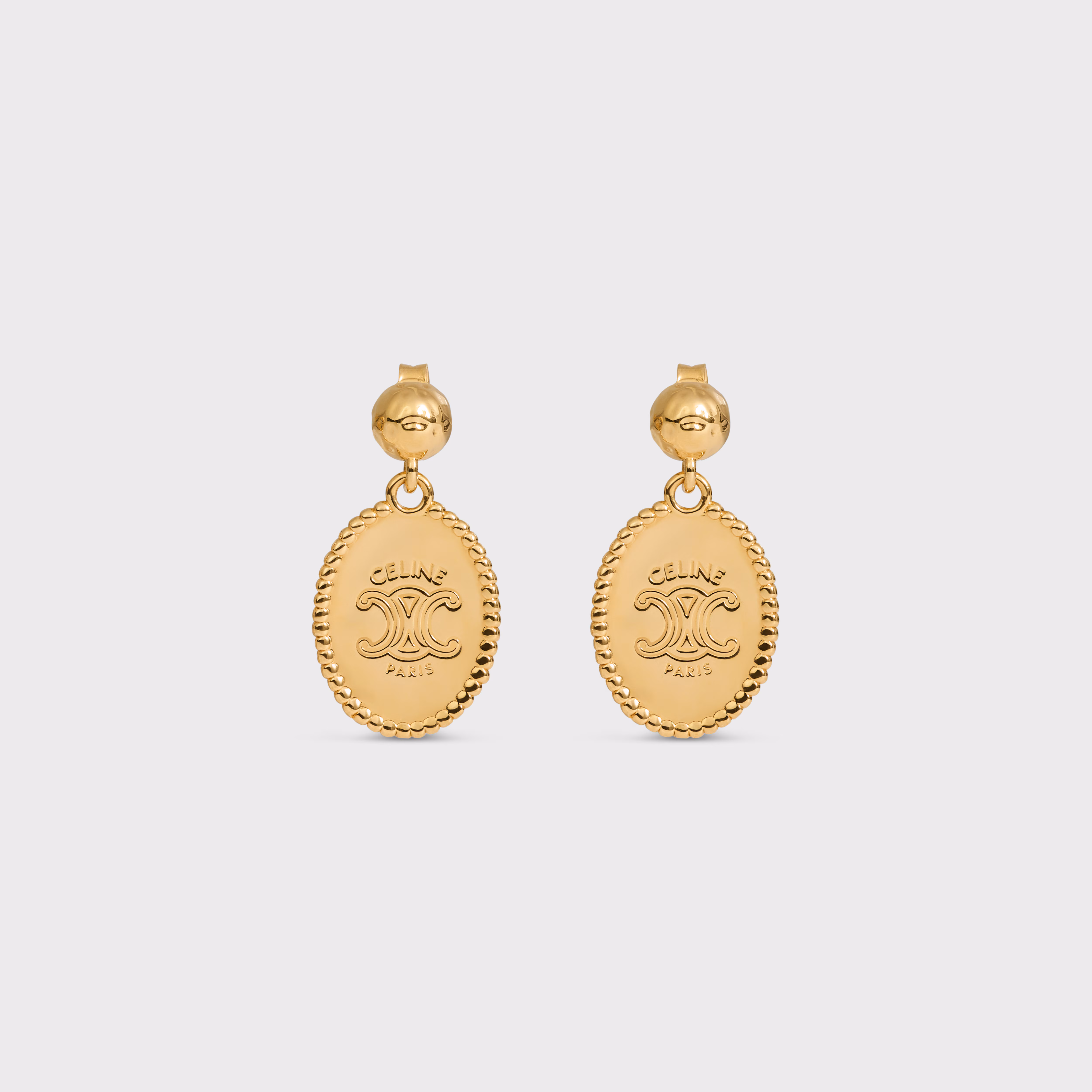 CELINE Triomphe Medal Earrings