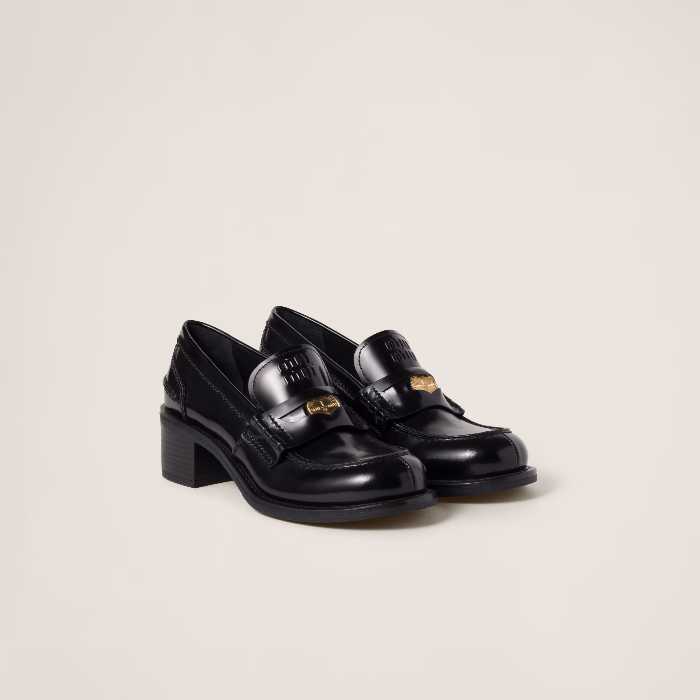 MIU MIU Brushed Leather Loafers