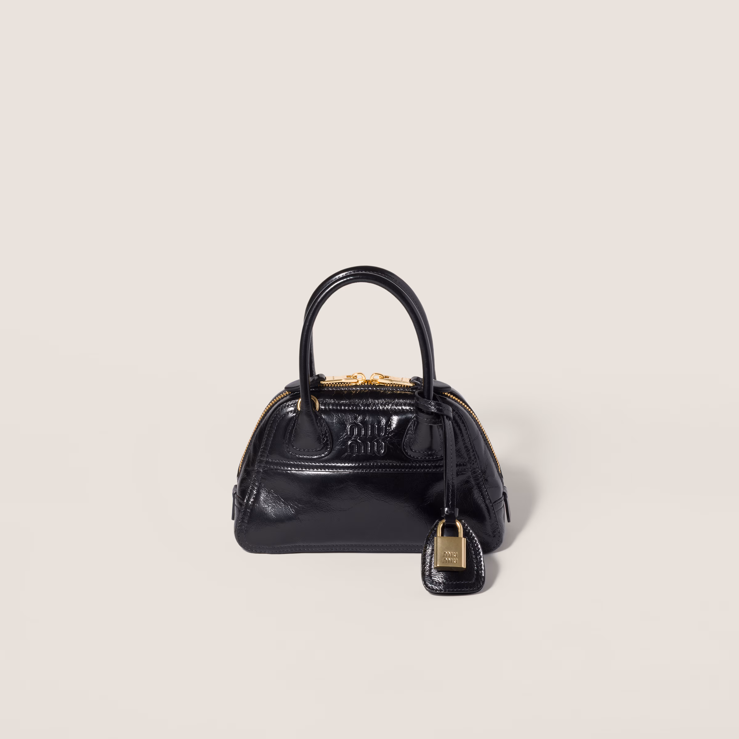 MIU MIU Vivant Glossy Leather Mini Bag