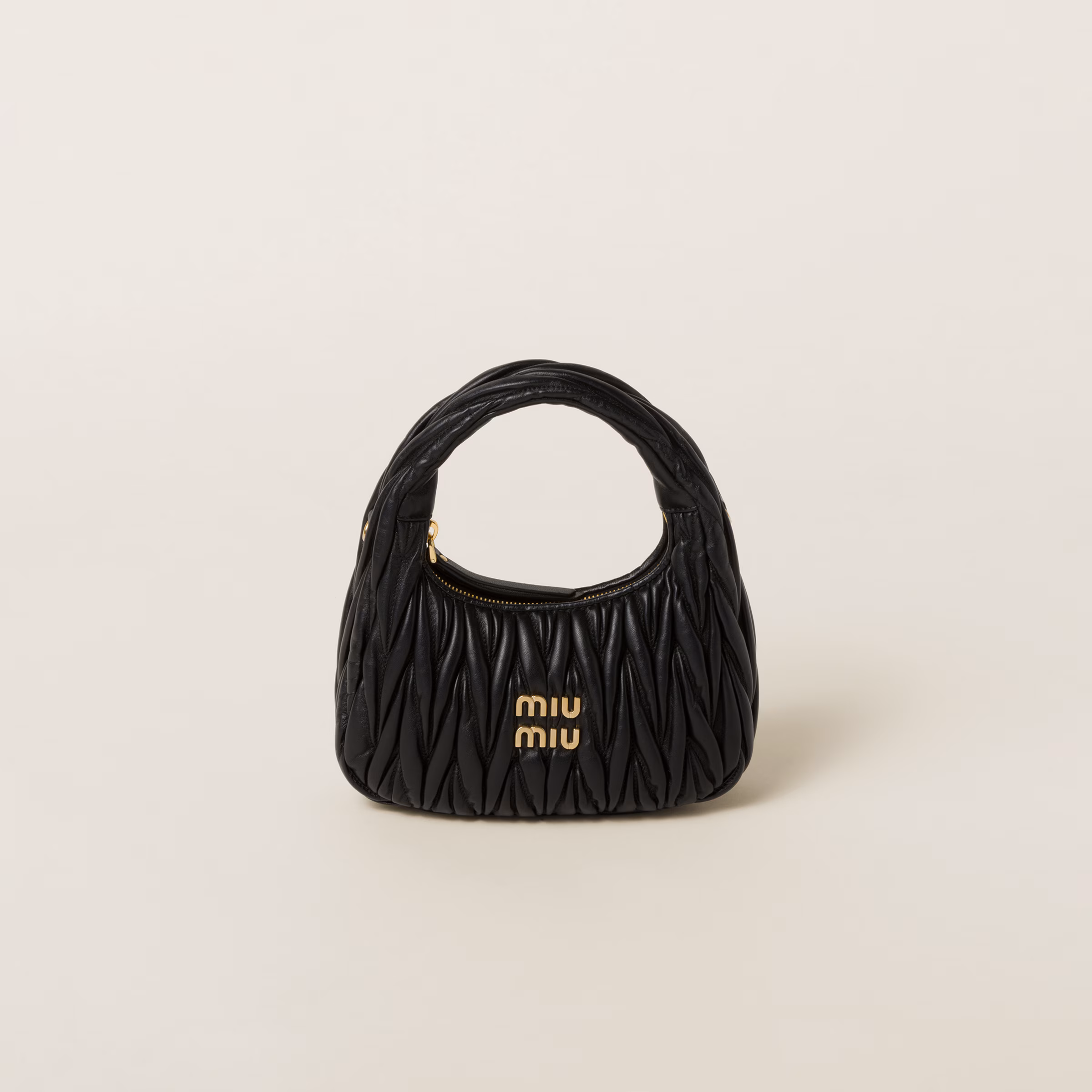 MIU MIU Wander Matelassé Nappa Leather Hobo Bag