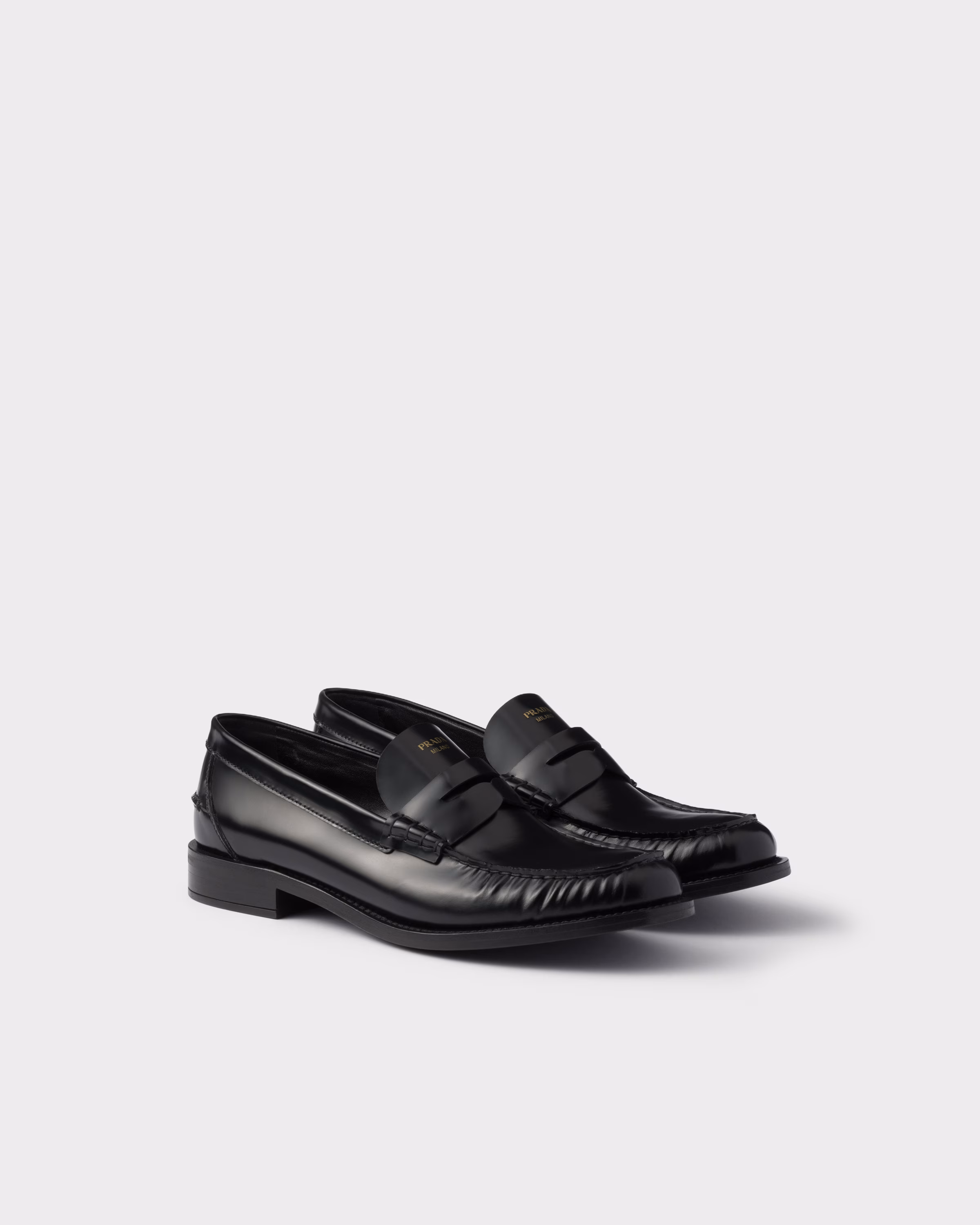PRADA Brushed Leather Loafers